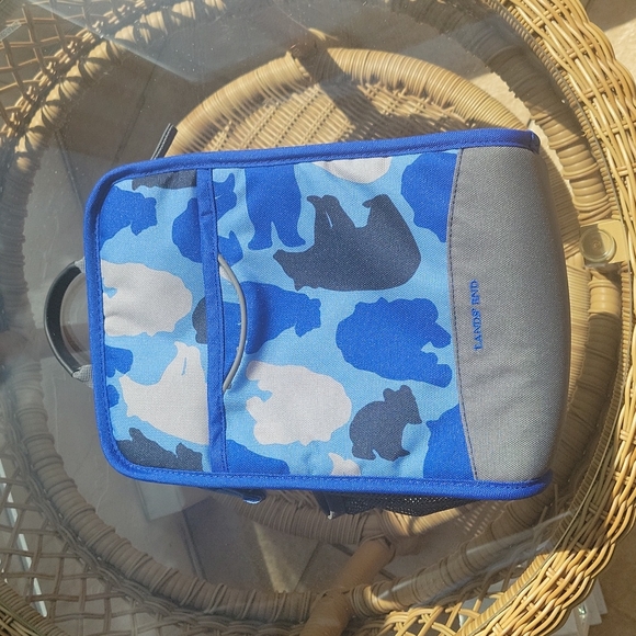 Lands end blue camo bear lunch box - Picture 2 of 7